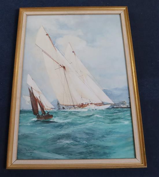 Charles Dixon (1872-1934) The racing yacht Celestria, 1905 29 x 19.5in.